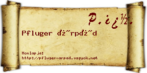 Pfluger Árpád névjegykártya