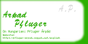 arpad pfluger business card